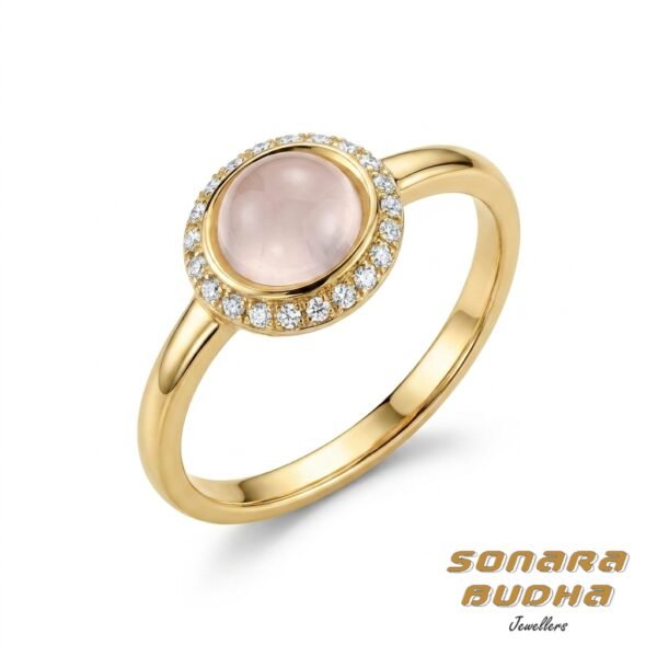 Diamond / Rose Quartz Ring