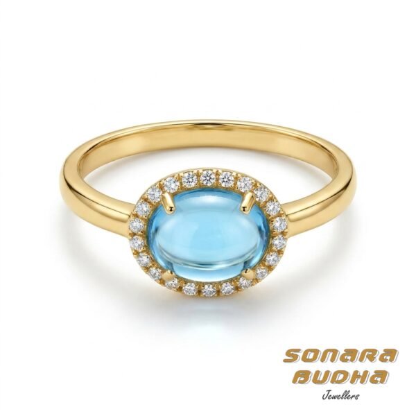 Diamond / Blue Topaz Ring