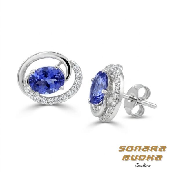 Diamond / Tanzanite Earrings