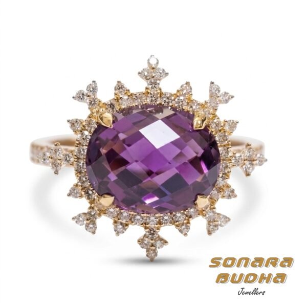 Diamond / Rhodolite Ring