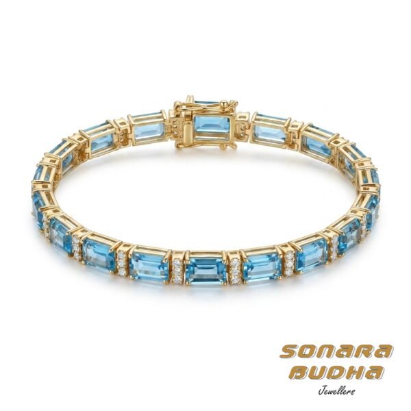 Diamond / Blue Topaz Bracelet