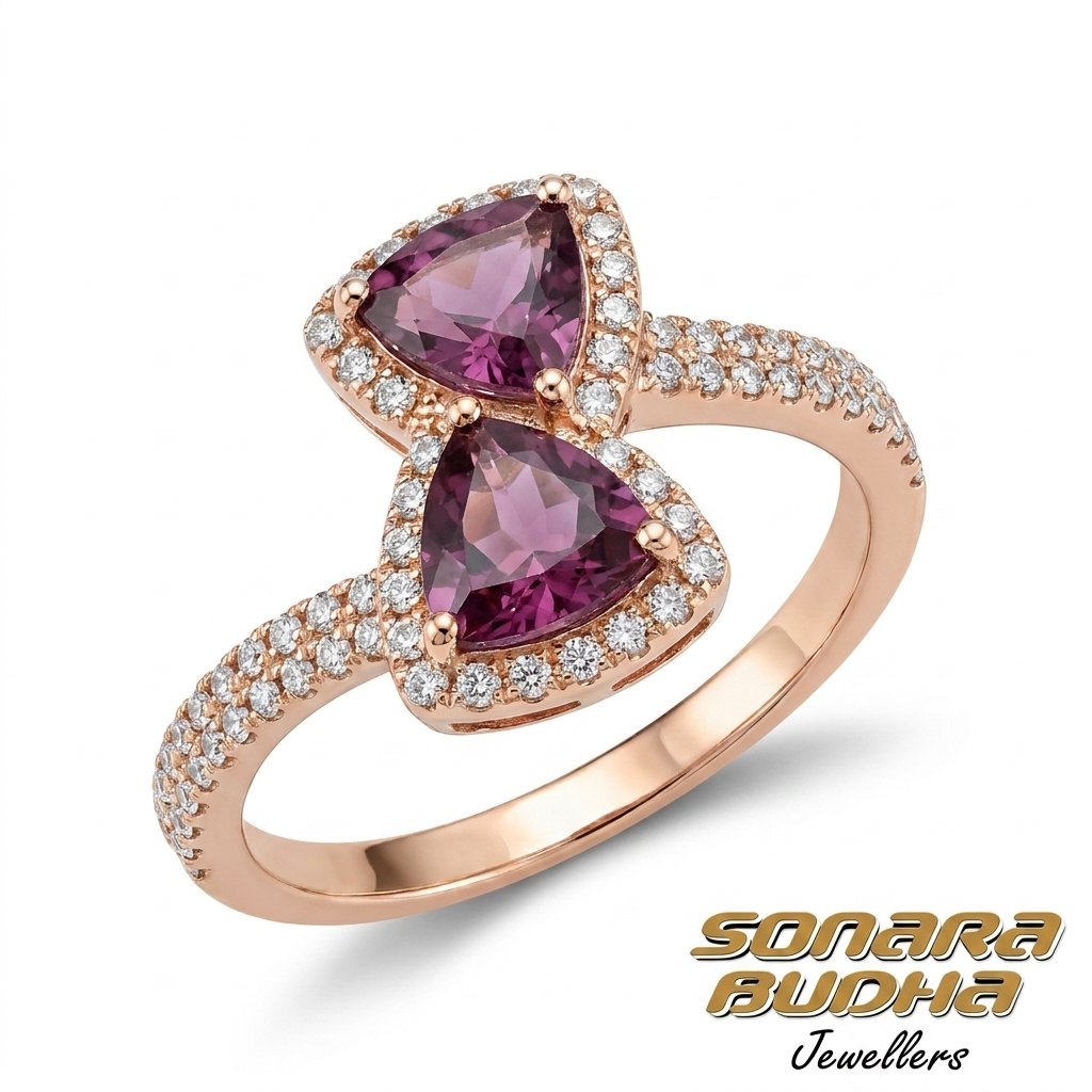 Diamond / Rhodolite Ring